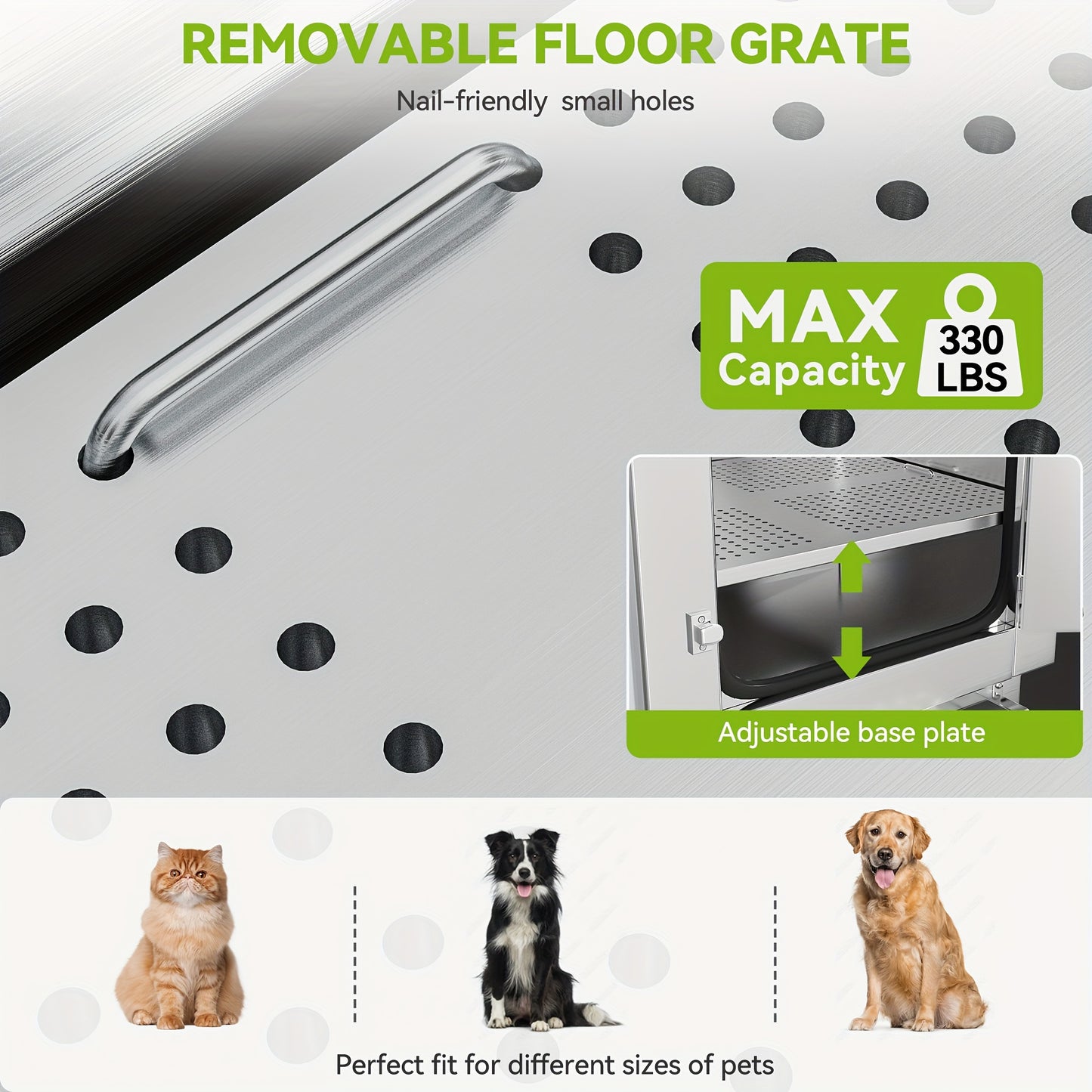 50" Professional Stainless Steel Pet Bathing Station with Step
