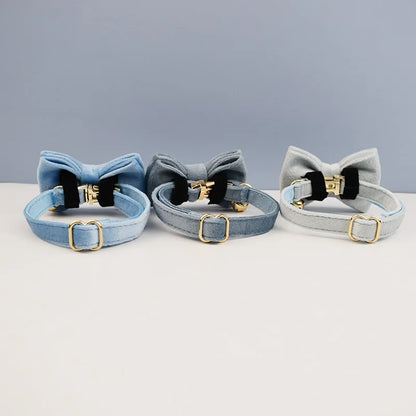 Personalized Bowknot Cat Collar with Bell & Engraved ID Tag
