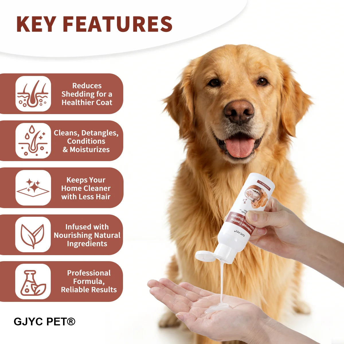 Professional Deshedding Shampoo for Dogs & Cats