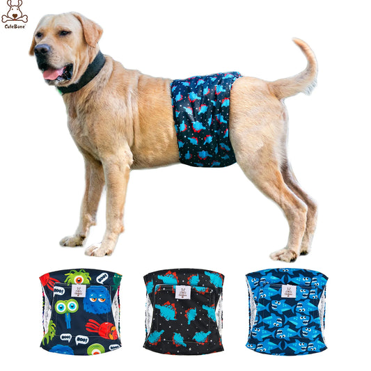 Reusable Male Dog Belly Bands — 3 Pack