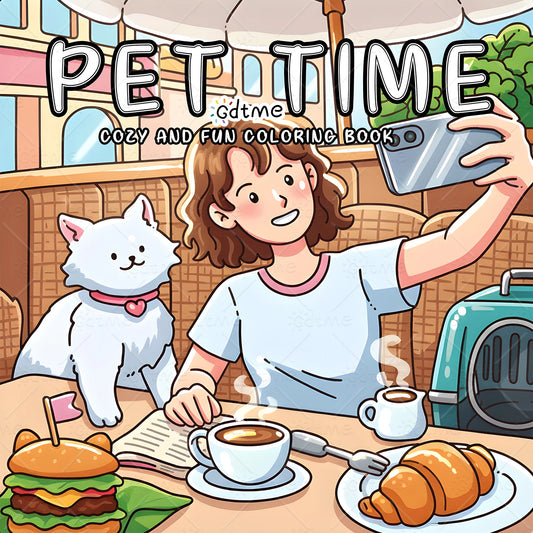 Pet Time Coloring Book for Adults — Cozy & Fun Daily Scenes