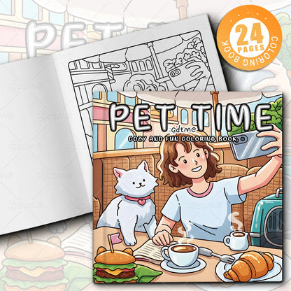 Pet Time Coloring Book for Adults — Cozy & Fun Daily Scenes
