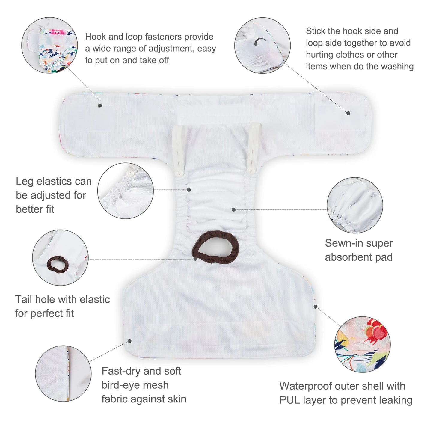 Reusable Female Dog Diapers — 3 Pack