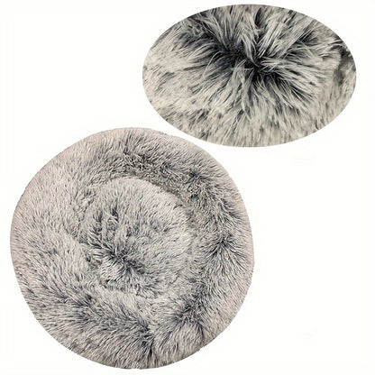 Round Plush Dog Bed — Cozy Washable Pet Bed for Small, Medium & Large Dogs