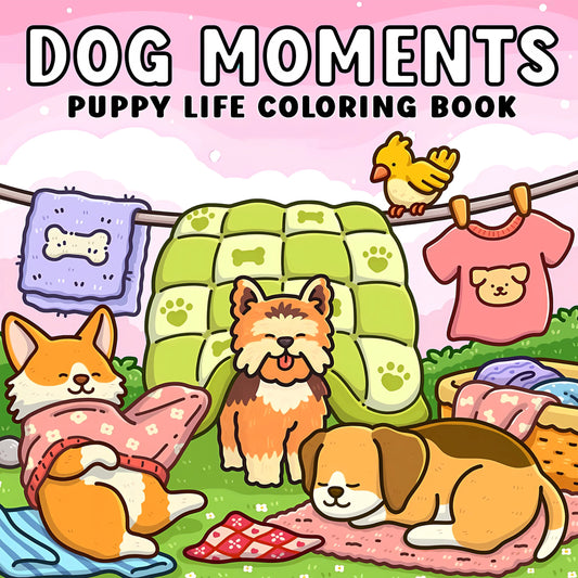 Dog Moments Coloring Book for Adults — Bold Patterns & Joyful Illustrations