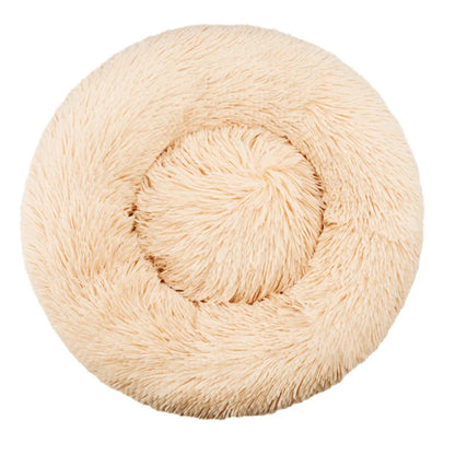 Round Plush Dog Bed — Cozy Washable Pet Bed for Small, Medium & Large Dogs