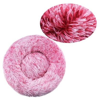 Round Plush Dog Bed — Cozy Washable Pet Bed for Small, Medium & Large Dogs