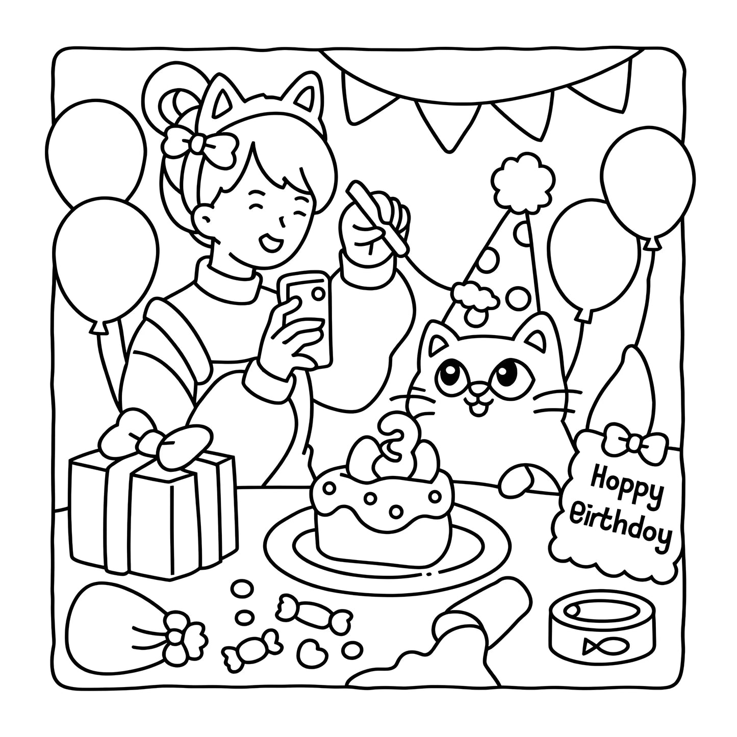 Cat Mom Coloring Book for Adults — Cozy Daily Life Scenes