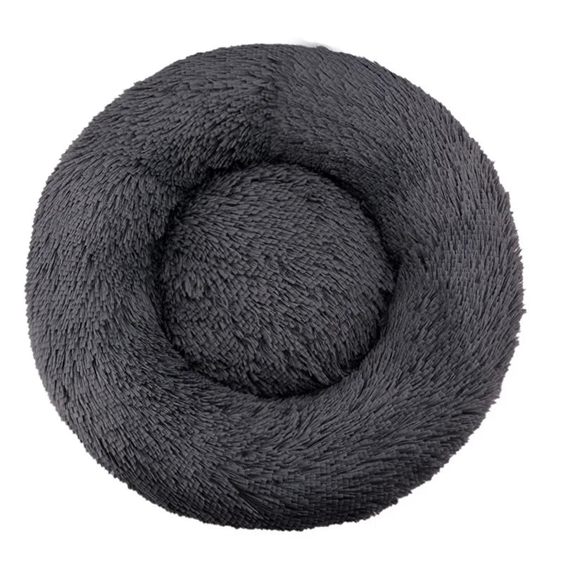 Round Plush Dog Bed — Cozy Washable Pet Bed for Small, Medium & Large Dogs