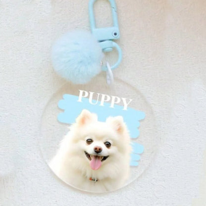 Custom Pet Photo & Name Keychain — Personalized Acrylic Keyring for Cat & Dog Lovers