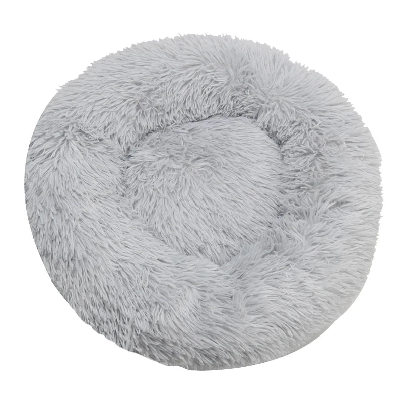 Round Plush Dog Bed — Cozy Washable Pet Bed for Small, Medium & Large Dogs