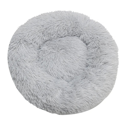 Round Plush Dog Bed — Cozy Washable Pet Bed for Small, Medium & Large Dogs