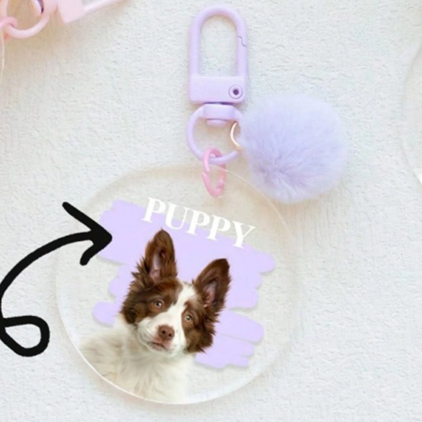 Custom Pet Photo & Name Keychain — Personalized Acrylic Keyring for Cat & Dog Lovers