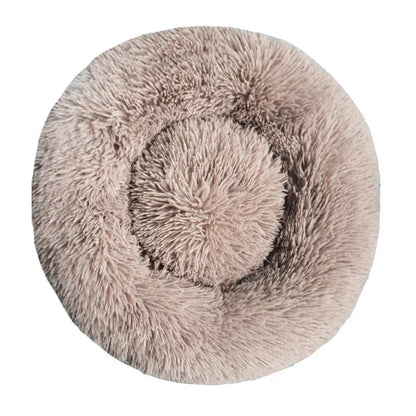 Round Plush Dog Bed — Cozy Washable Pet Bed for Small, Medium & Large Dogs