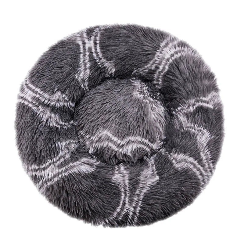 Round Plush Dog Bed — Cozy Washable Pet Bed for Small, Medium & Large Dogs