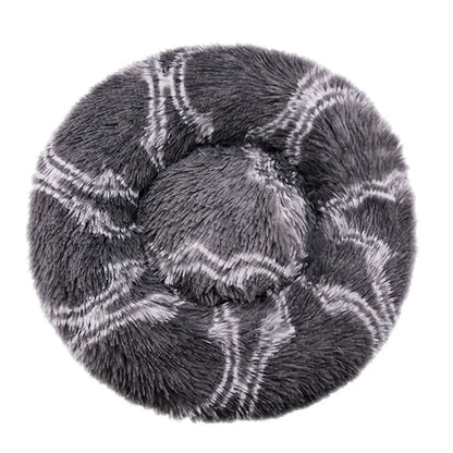 Round Plush Dog Bed — Cozy Washable Pet Bed for Small, Medium & Large Dogs