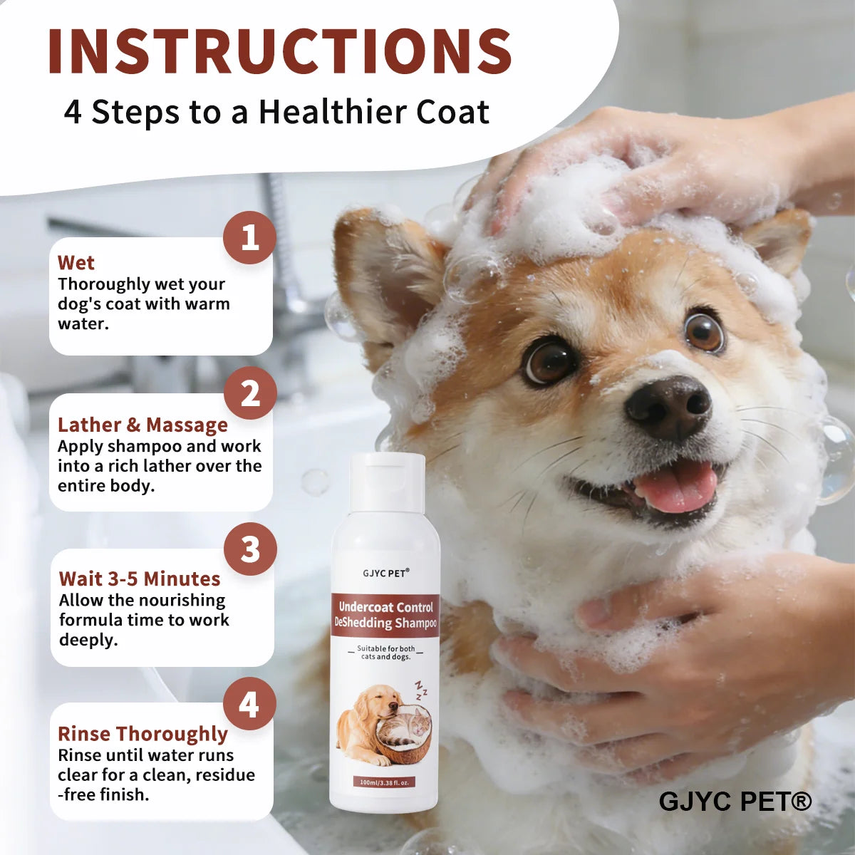 Professional Deshedding Shampoo for Dogs & Cats