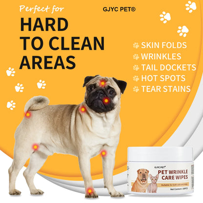 Gentle Wrinkle Care Wipes for Dogs & Cats