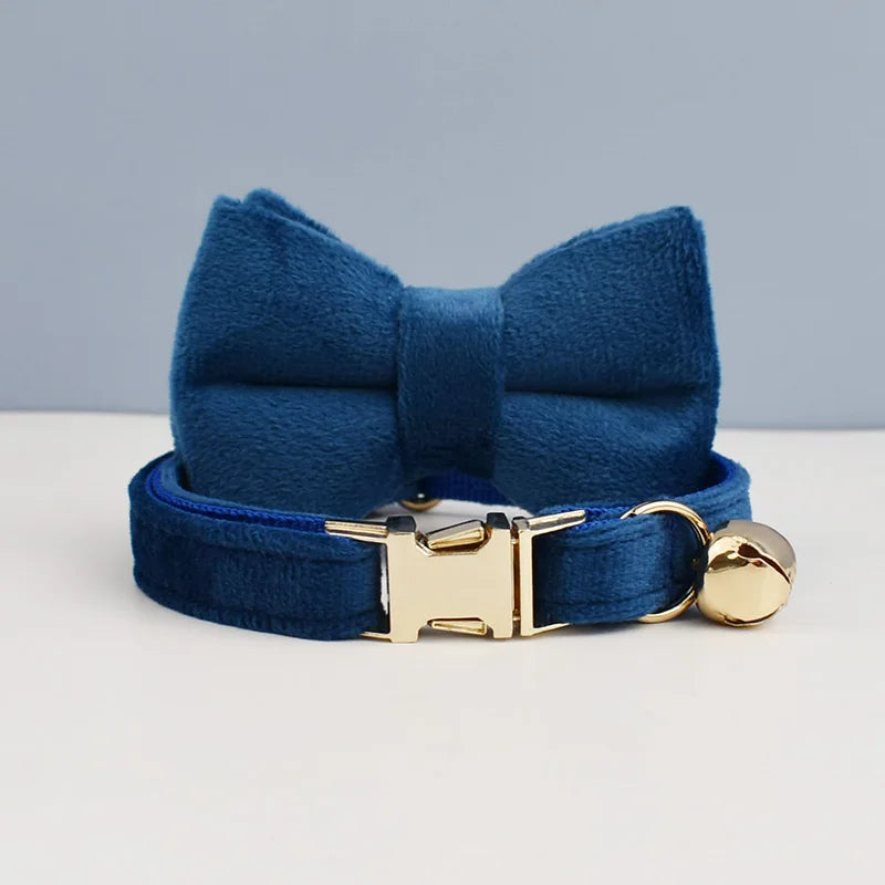 Personalized Bowknot Cat Collar with Bell & Engraved ID Tag