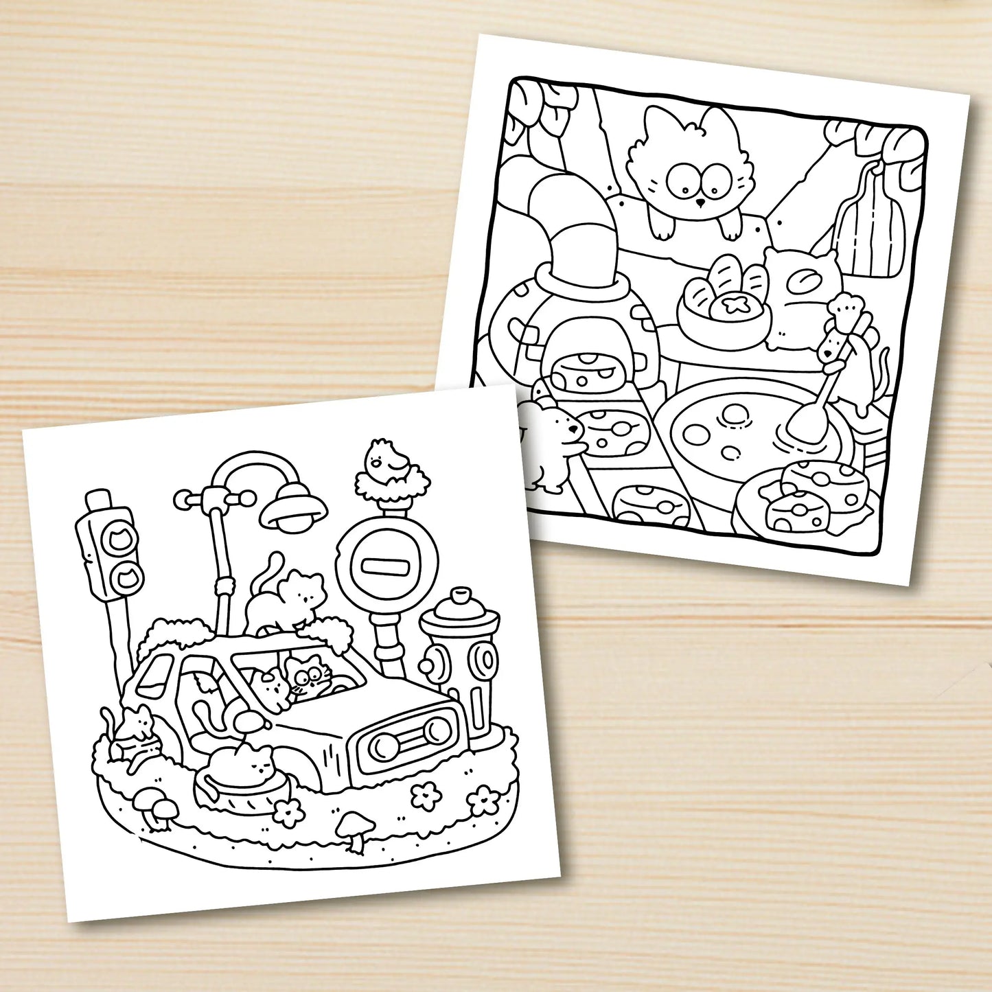 Cat Life Coloring Book for Adults — Bold Patterns & Cute Illustrations