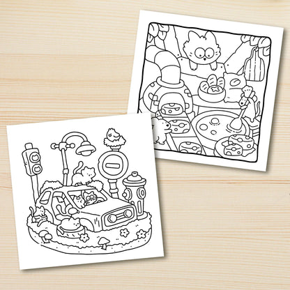 Cat Life Coloring Book for Adults — Bold Patterns & Cute Illustrations
