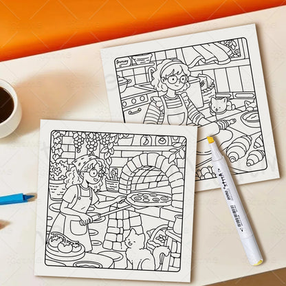 Pet Time Coloring Book for Adults — Cozy & Fun Daily Scenes