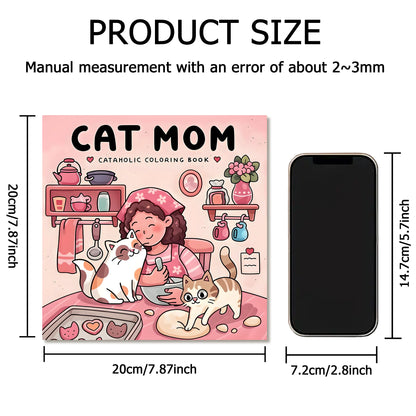 Cat Mom Coloring Book for Adults — Cozy Daily Life Scenes