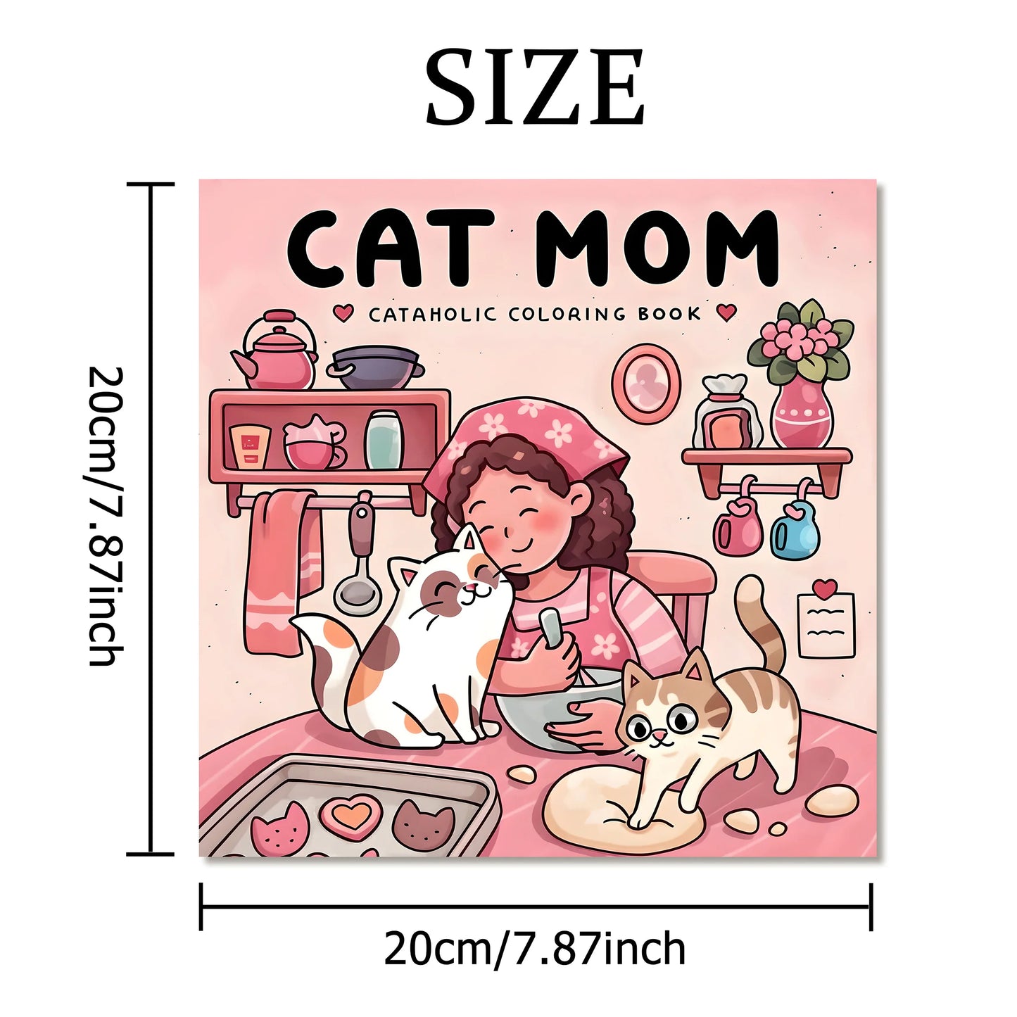 Cat Mom Coloring Book for Adults — Cozy Daily Life Scenes