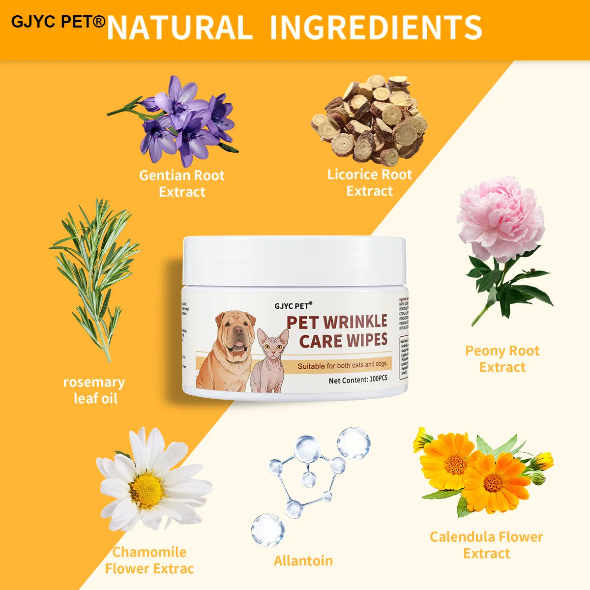 Gentle Wrinkle Care Wipes for Dogs & Cats