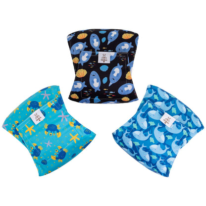 Reusable Male Dog Belly Bands — 3 Pack