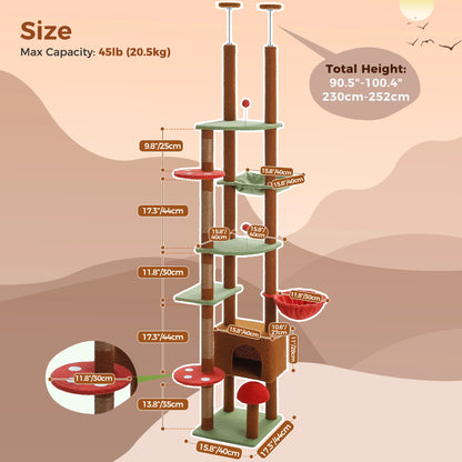 Floor-to-Ceiling Cat Tower — Cactus Design