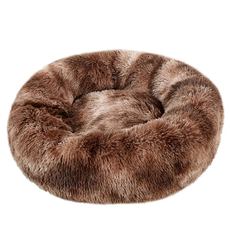 Round Plush Dog Bed — Cozy Washable Pet Bed for Small, Medium & Large Dogs