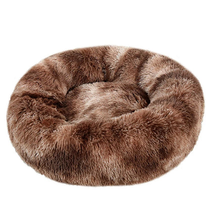 Round Plush Dog Bed — Cozy Washable Pet Bed for Small, Medium & Large Dogs