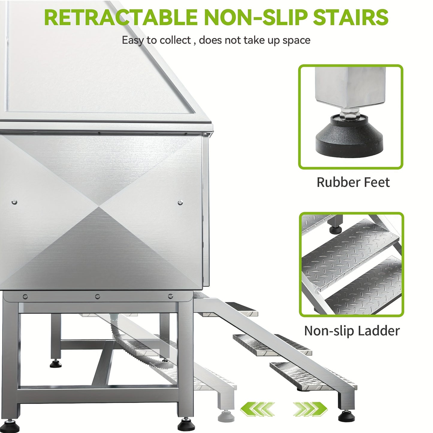 50" Professional Stainless Steel Pet Bathing Station with Step