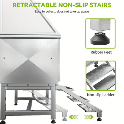 50" Professional Stainless Steel Pet Bathing Station with Step