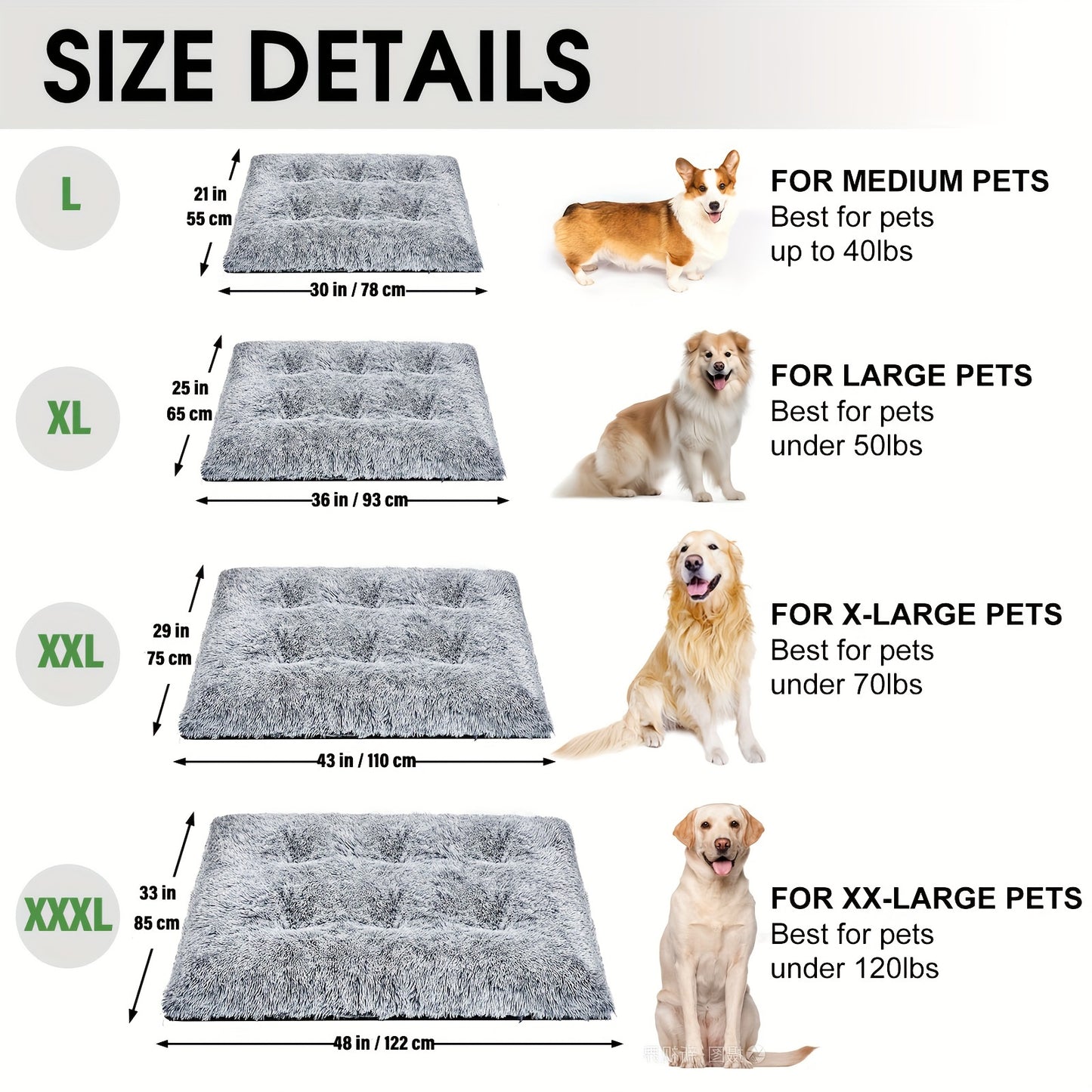 Plush Washable Dog Bed with Anti-Slip Base | Dogs & Cats